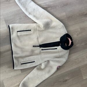 Canada Goose Cream Fleece with Black Zipper